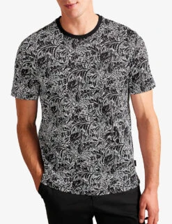 Ted Baker Tenant Graphic-print Short-sleeve Cotton T-shirt -Baker Klein Shop R04194671 MULTICOL ALT02