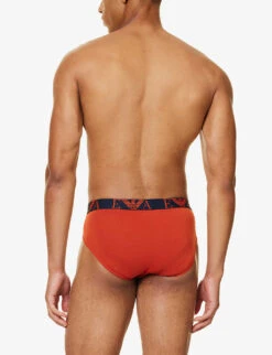 Emporio Armani Pack Of Three Stretch-cotton Briefs -Baker Klein Shop R04194979 RUGGINLIMEINCHIOST ALT02