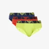 Emporio Armani Pack Of Three Stretch-cotton Briefs -Baker Klein Shop R04194979 RUGGINLIMEINCHIOST M