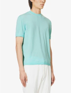 Emporio Armani Brand-embroidered Regular-fit Cotton-knit T-shirt -Baker Klein Shop R04196991 ACQUACHIARA ALT02