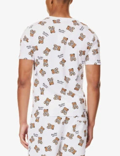 MOSCHINO Graphic-print Regular-fit Stretch-cotton T-shirt -Baker Klein Shop R04199699 FANTASYPRINTWHITE1 ALT03