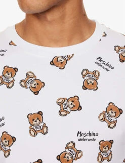 MOSCHINO Graphic-print Regular-fit Stretch-cotton T-shirt -Baker Klein Shop R04199699 FANTASYPRINTWHITE1 ALT04