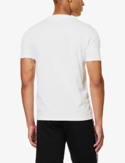 MOSCHINO Logo-tape Regular-fit Cotton T-shirt -Baker Klein Shop R04199706 WHITE1 ALT03