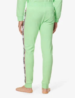MOSCHINO Brand-tape Slip-pocket Stretch-cotton Jogging Bottoms -Baker Klein Shop R04199713 GREEN449 ALT03