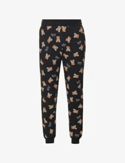MOSCHINO Bear-motif Ribbed-waistband Stretch-cotton Pyjama Bottoms