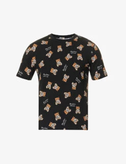 MOSCHINO Bear-motif Crewneck Stretch-cotton T-shirt
