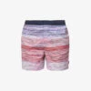 Missoni Stripe-pattern Brand-patch Swim Shorts -Baker Klein Shop R04200690 REDVIOLETBLUE M