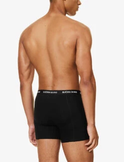 Bjorn Borg Pack Of Three Essential Branded-waistband Regular-fit Stretch-cotton Boxers -Baker Klein Shop R04202546 BLACKBEAUTY6 ALT02