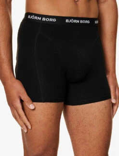 Bjorn Borg Pack Of Three Essential Branded-waistband Regular-fit Stretch-cotton Boxers -Baker Klein Shop R04202546 BLACKBEAUTY6 ALT03